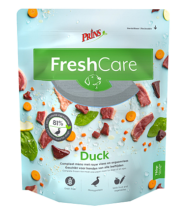 Prins hondenvoer FreshCare Schijven duck 750 gr