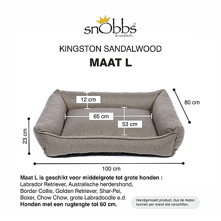 snObbs Orthopedische Hondenmand Kingston Sandalwood