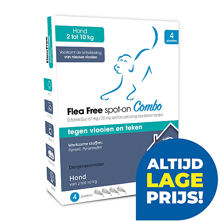 Flea Free Spot-On Combo Hond 2 - 10 kg <br>4 pipetten